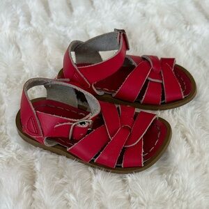 Saltwater Red Leather Sandals
